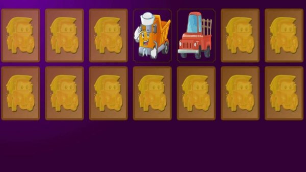 Cartoon Trucks Memory Match