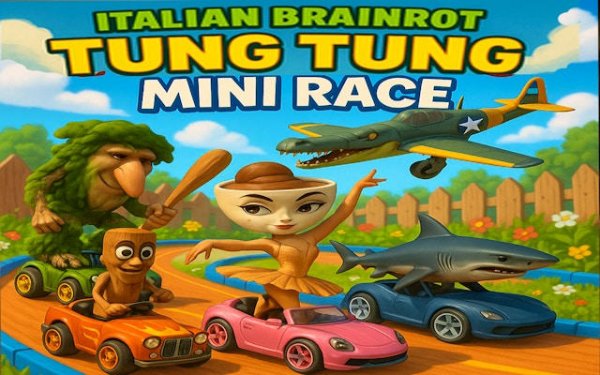 Italian Brainrot Tung Tung Mini Race: Wacky Backyard Racing Game