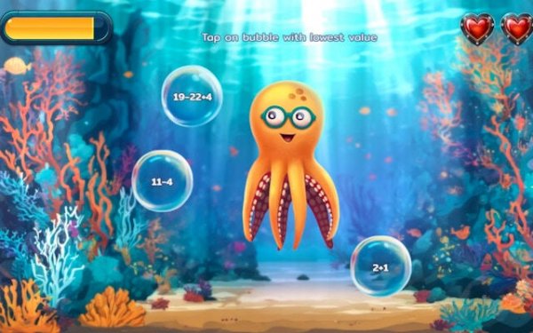 Heart Calcopus: Octopus Math Puzzle Adventure Online Game
